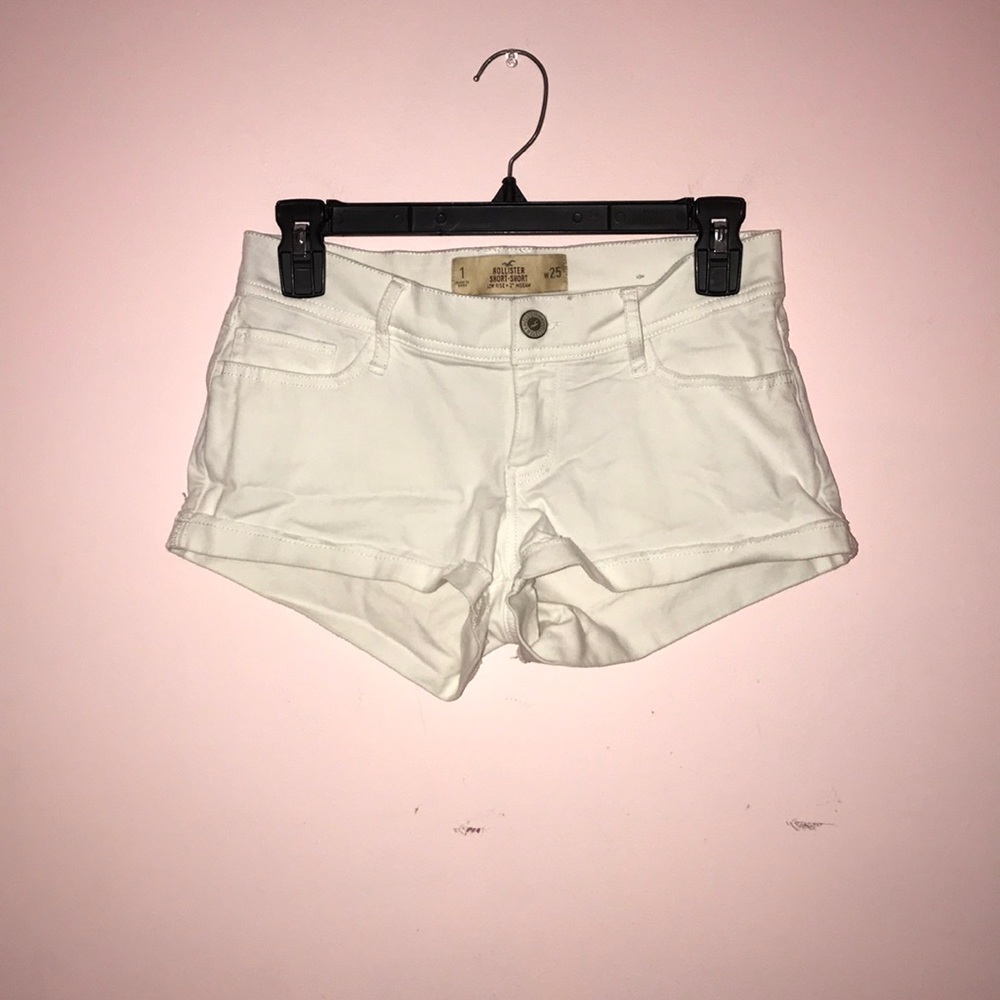 Hollister white jean shorts